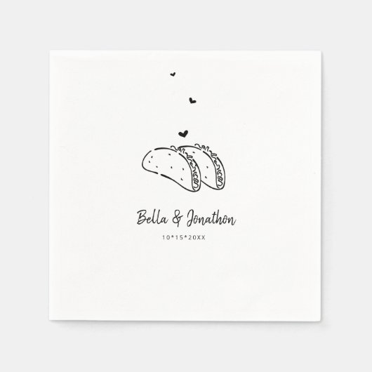 Serviette En Papier Tacos Mariage Napkin (Devant)