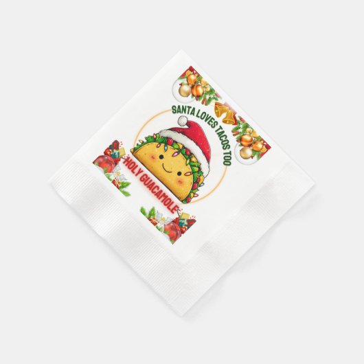 Serviette En Papier Tacos Mexicaine Casquette de Noël Noël (Coin)
