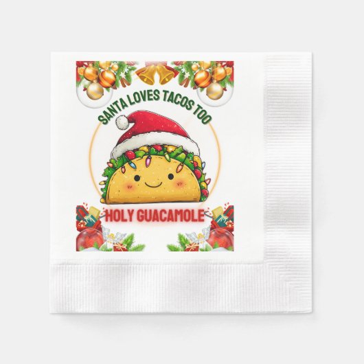 Serviette En Papier Tacos Mexicaine Casquette de Noël Noël (Devant)