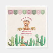 Serviette En Papier Tacos & Nounours Cactus Fille Baby shower Fiesta (Devant)