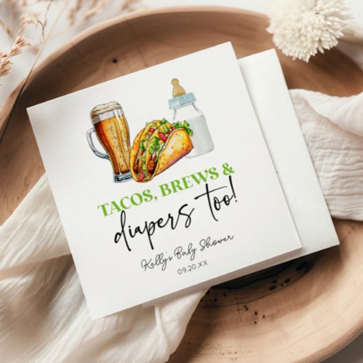 Serviette En Papier Tacos se reproduit et diapers aussi ! Baby shower