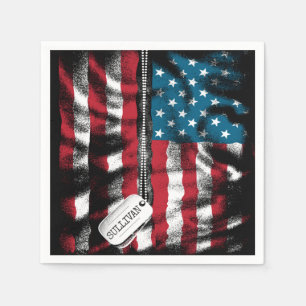 Serviette En Papier Tag USA Drapeau