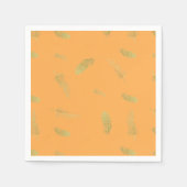 Serviette En Papier Tagetes Plumes Dorées (Devant)