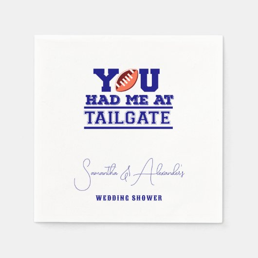 Serviette En Papier Tailgate Célébrons Blue Bridal Couple Douche (Devant)