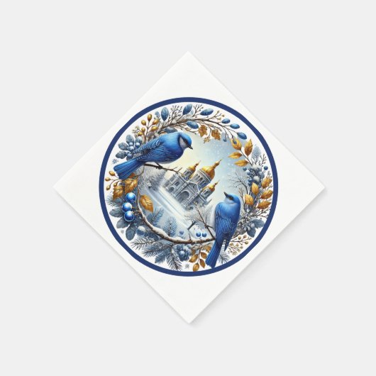 Serviette En Papier Taj Mahal Bluebirds Berries d'hiver (Coin)