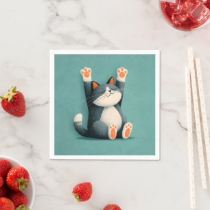 Serviette En Papier Taker Nap Professionnel Drôle Chat Dormir