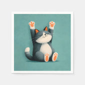 Serviette En Papier Taker Nap Professionnel Drôle Chat Dormir (Devant)