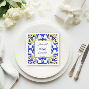 Serviette En Papier Talavera azulejo bleu tuiles douches nuptiales mex