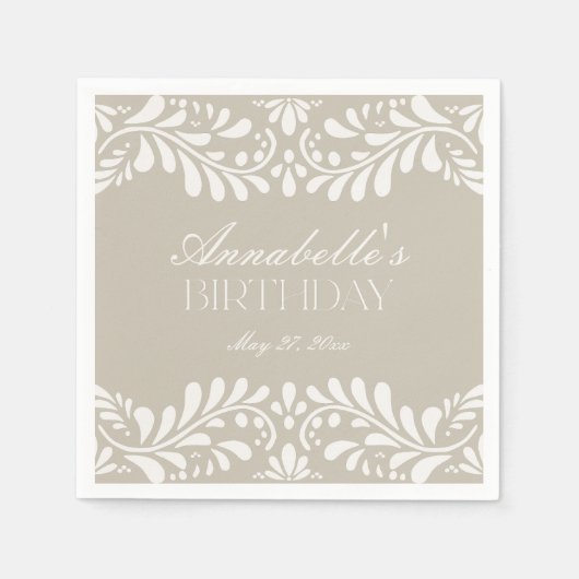 Serviette En Papier Talavera beige Carrelage Espagne Fiesta Anniversai (Devant)