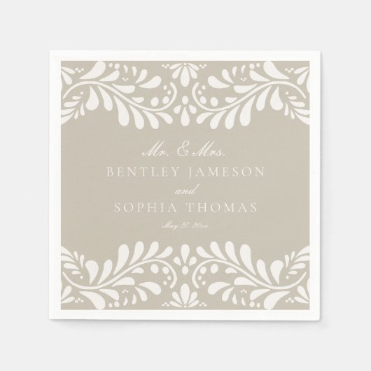 Serviette En Papier Talavera beige Carrelage espagnol style Fiesta Mar (Devant)