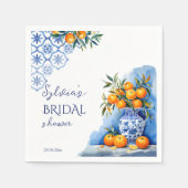 Serviette En Papier Talavera bleu chinoiserie citrus nuptiale (Devant)