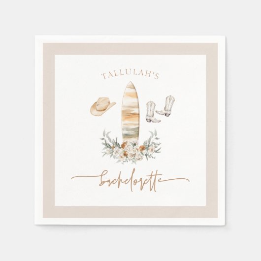 Serviette En Papier TALLULAH Bohemian Coastal Cowgirl Bachelorette (Devant)