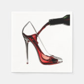 Serviette En Papier Talons aiguilles et Vin (Devant)
