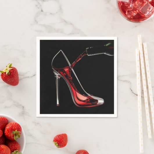 Serviette En Papier Talons aiguilles et Vin (En situation)