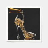 Serviette En Papier Talons aiguilles et vin pétillant (Devant)