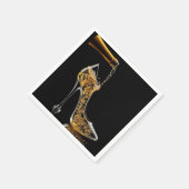 Serviette En Papier Talons aiguilles et vin pétillant (Coin)