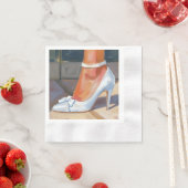 Serviette En Papier Talons Blancs de Mariée Mariage (En situation)