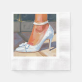 Serviette En Papier Talons Blancs de Mariée Mariage (Devant)