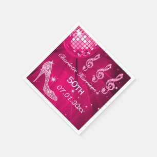 Serviette En Papier Talons cinquantième de boule et d'étincelle de