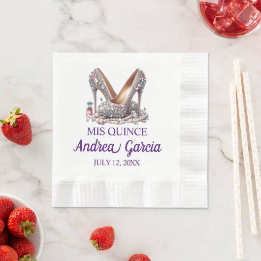 Serviette En Papier Talons de Quinceanera (En situation)