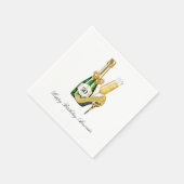Serviette En Papier Talons dorés et Champagne (Coin)