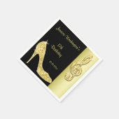 Serviette En Papier Talons dorés et clé de sol 17e anniversaire (Coin)