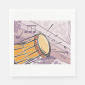 Serviette En Papier Tambour traditionnel Bongo avec notes musicales (Devant)