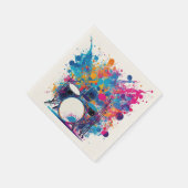 Serviette En Papier Tambours entourés de gerbes énergiques de couleurs (Coin)