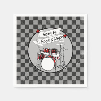 Serviette En Papier Tambours nés à Rock & Roll Drummer Party Drum Kit