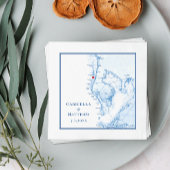 Serviette En Papier Tampa Bay Map Mariage élégant