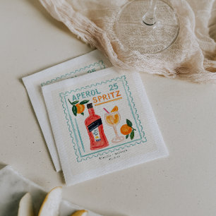 Serviette En Papier Tampon Aperol Spritz   Bar de mariage italien