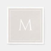 Serviette En Papier Tan élégant monogramme serviettes initiales (Devant)