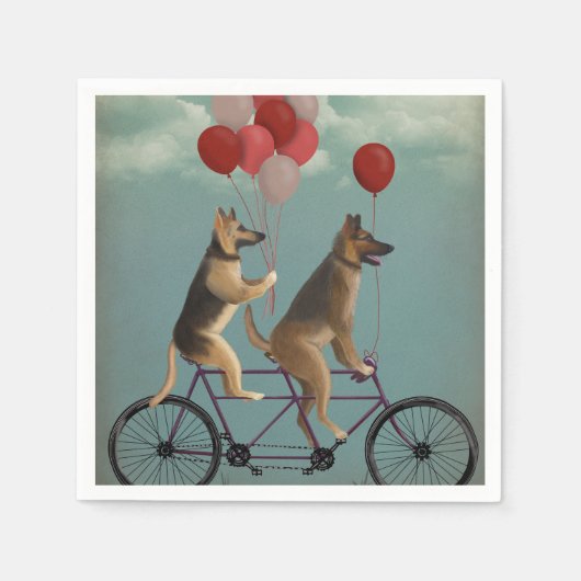 Serviette En Papier Tandem berger allemand (Devant)