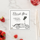 Serviette En Papier Tandem Bicyclette Romantique Décontracté Mariage p (En situation)