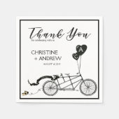 Serviette En Papier Tandem Bicyclette Romantique Décontracté Mariage p (Devant)