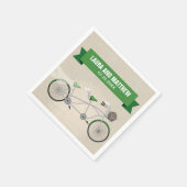 Serviette En Papier Tandem Green Bicyclette Mariage (Coin)