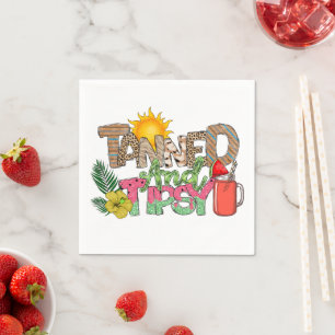 Serviette En Papier Tannée et Tipsy Fun Summer Party Design