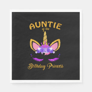 Serviette En Papier Tante de l'Anniversaire Princesse Unicorn Girl T-S