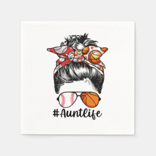 Serviette En Papier Tante Life Baseball Tante Messy Bun