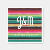 Serviette En Papier Tapis mexicain Fiesta avec serviettes Mariages (Devant)