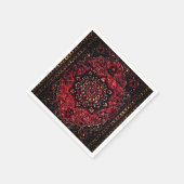Serviette En Papier Tapis persan dans un champ teinté de rose (Coin)
