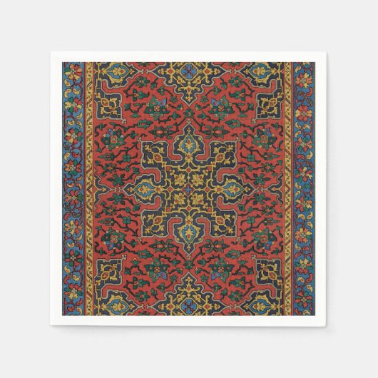 Serviette En Papier Tapis Perse Tapis Rouge Bleu classique (Devant)