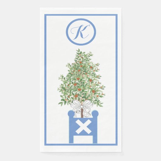 Serviette En Papier Tapisserie d'arbres oranges en papier serviette in (Devant)