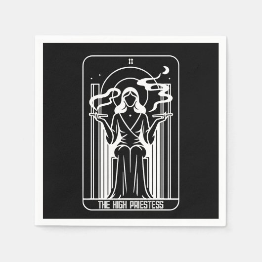 Serviette En Papier Tarot Haute Prêtesse Féminine Fumer les mauvaises (Devant)