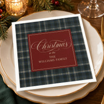 Tartan à carreaux de la marine Forest Green Noël F