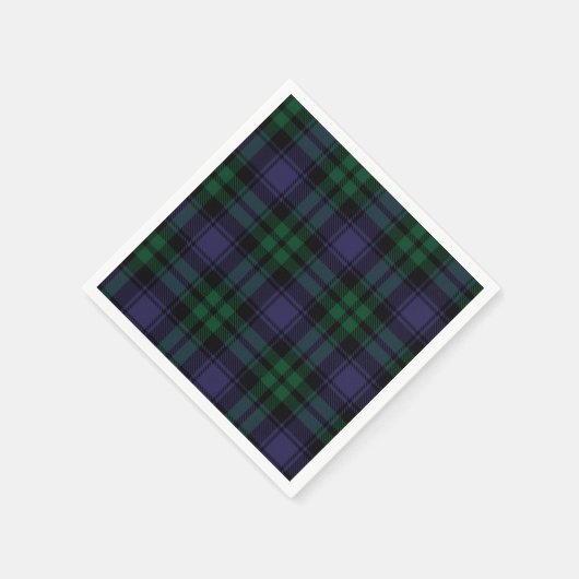 Serviette En Papier Tartan Black Watch, Plaid (Coin)