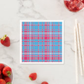 Serviette En Papier Tartan bleu et rouge (En situation)