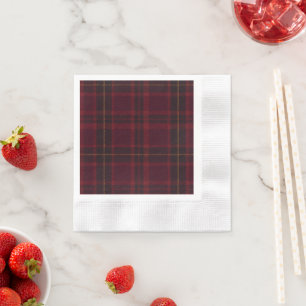 Serviette En Papier Tartan Bourgogne Élégant