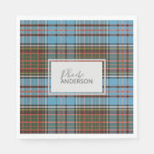 Serviette En Papier Tartan Clan Anderson Plaid Check papier personnali (Devant)