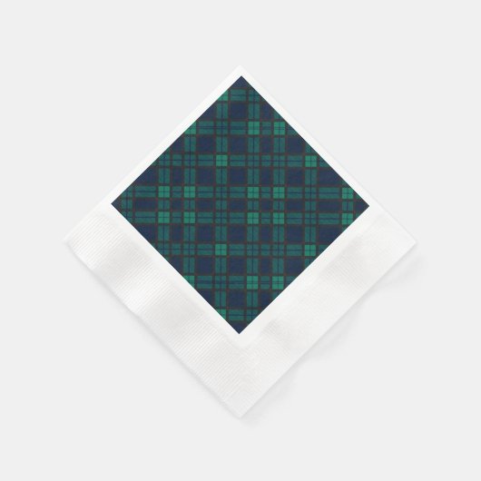 Serviette En Papier Tartan Clan Black Watch Vert À damiers Motif (Coin)